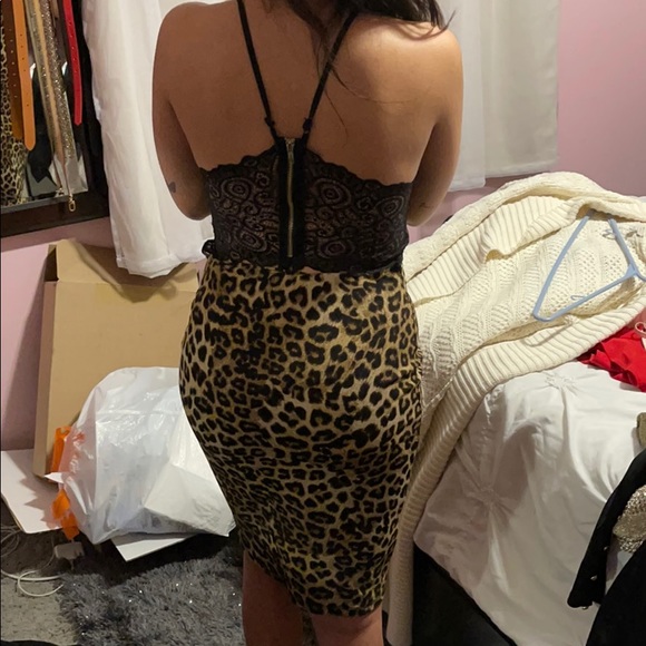 Leopard Print Cocktail Dress - Picture 2 of 3